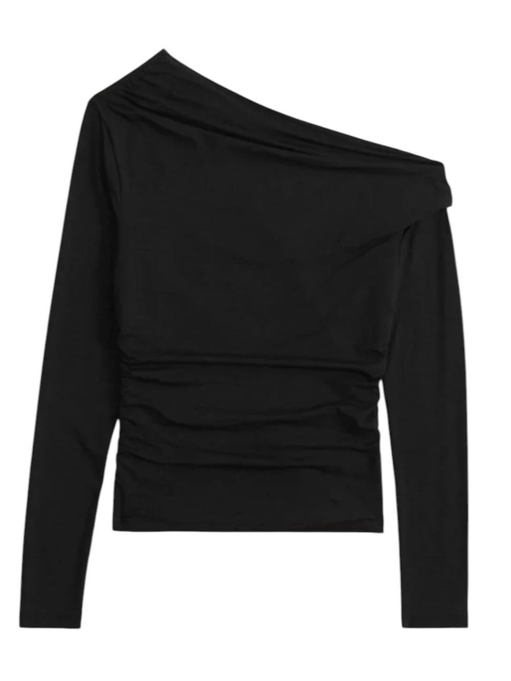 Abercrombie Long Sleeve Off The Shoulder Draped Top Black Size XL